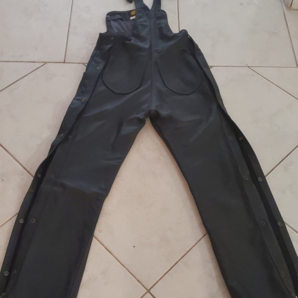 leather bib overalls chaps - Picture 2 of 5